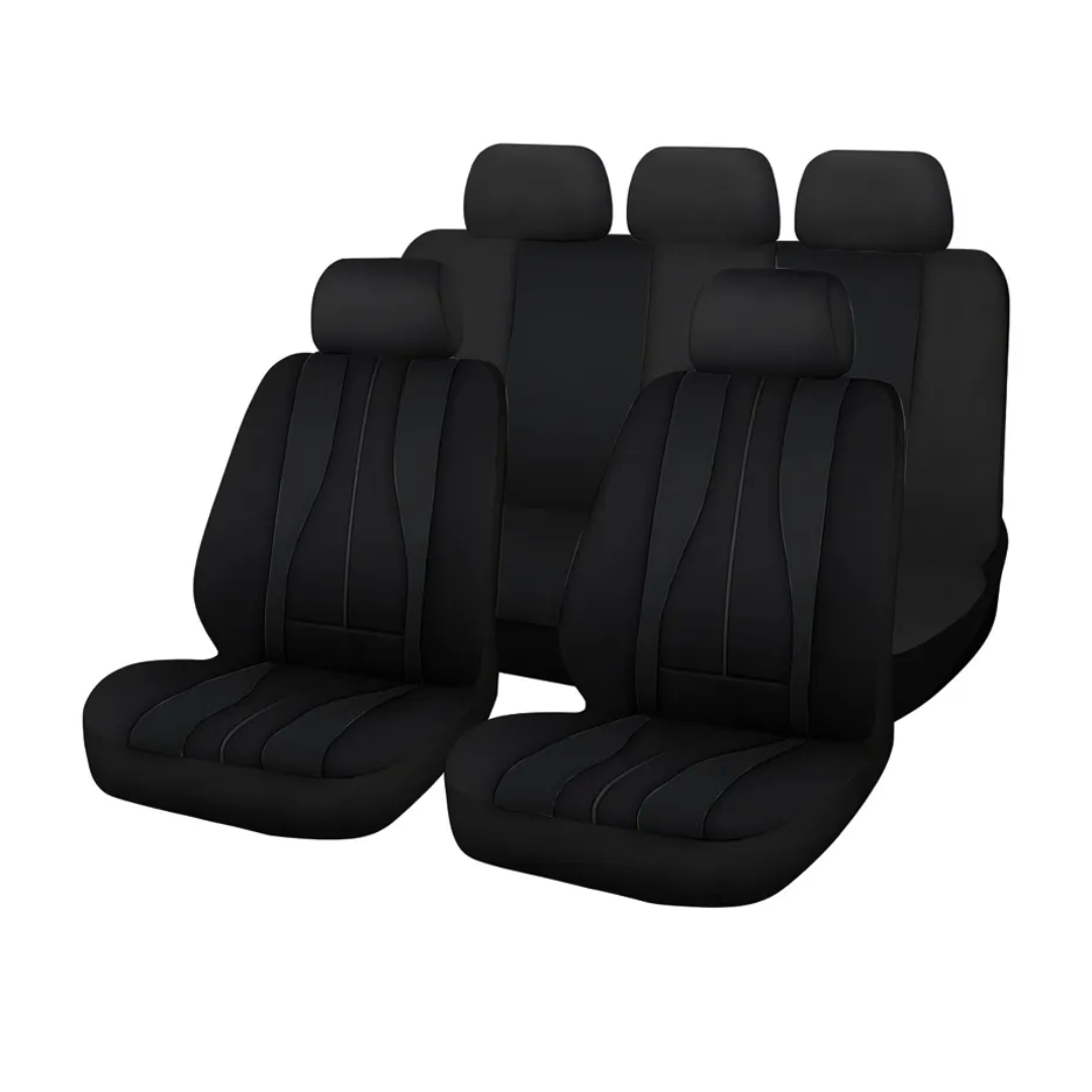 9 Pcs Universal Fit Durable Car Seat Protective Covers Set AA1 - All Black