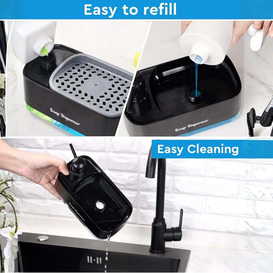 3 in 1 Smart Soap Dispenser - Automatic liquid dispenser for kitchen sink