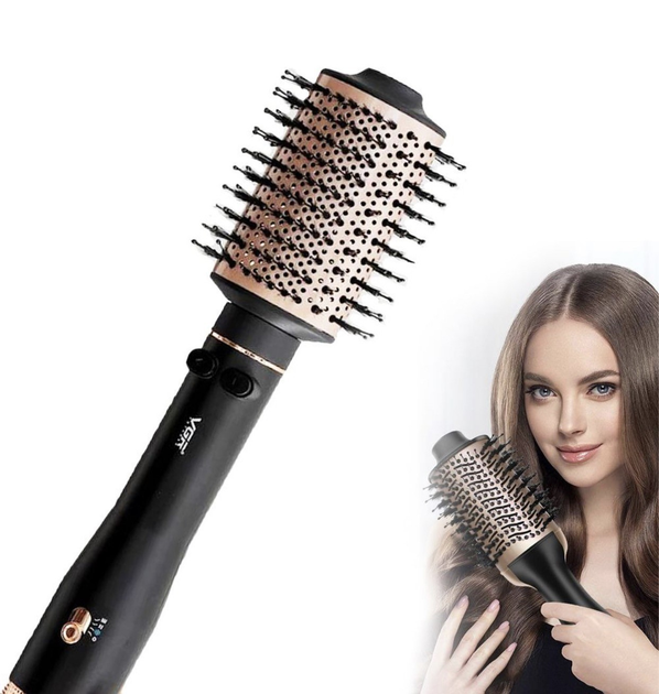 VGR Rotating Hot Air Brush Comb V494 - Black