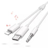 Typ-C & Lighting to 3.5 mm aux iphone cable JH-CM32