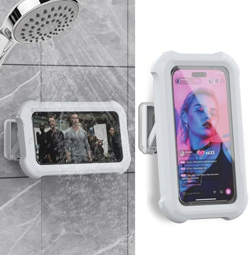 Shower Phone Holder [360° Rotation], Waterproof Wall Mount Shower Phone Case