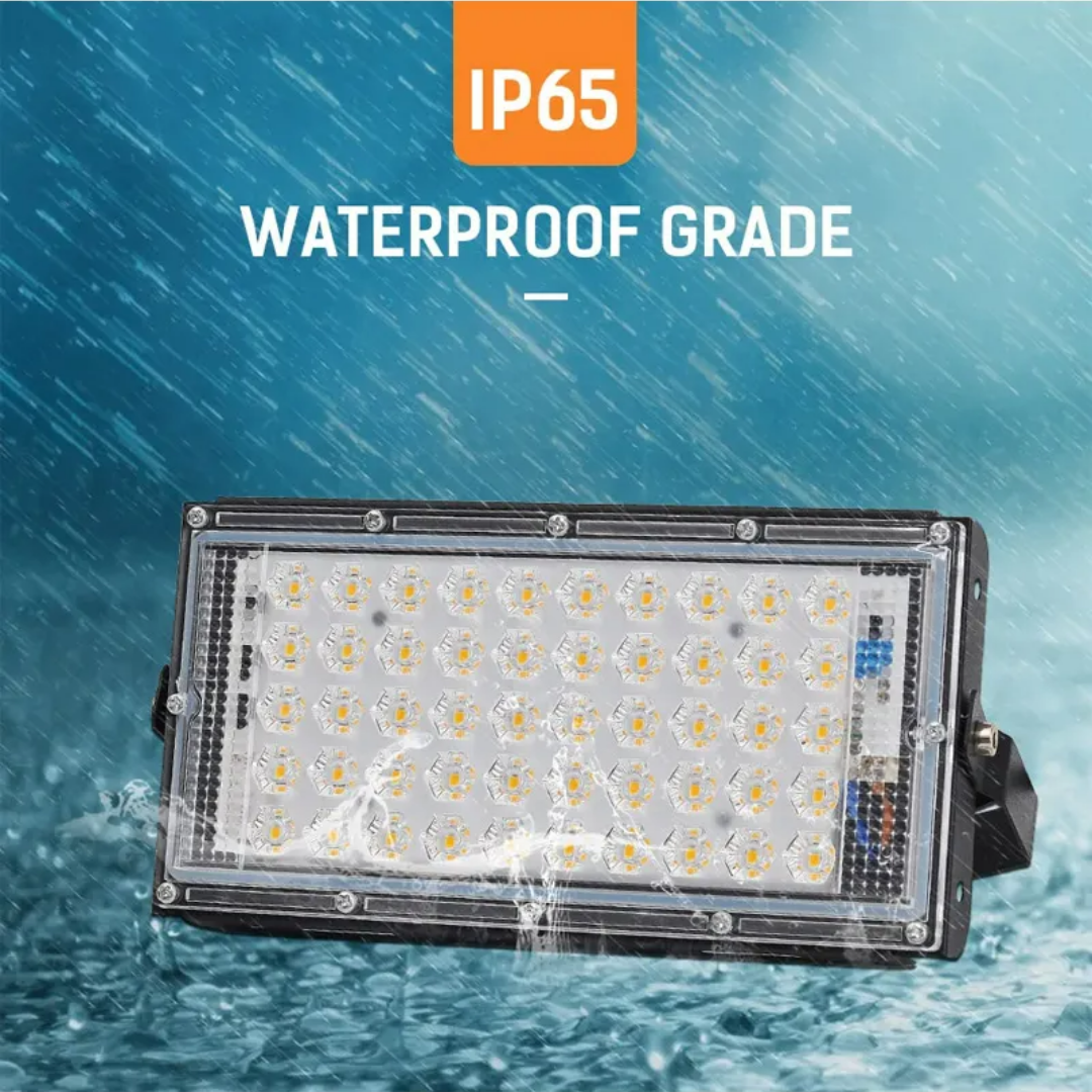 50W LED Flood Light with 120° Adjustable Angle, Waterproof White Light