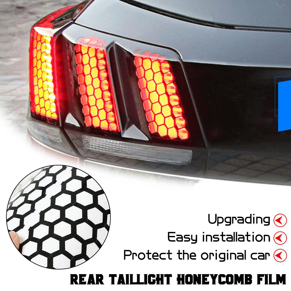 Universal Car Rear Tail Light Lamp Stickers Honeycomb