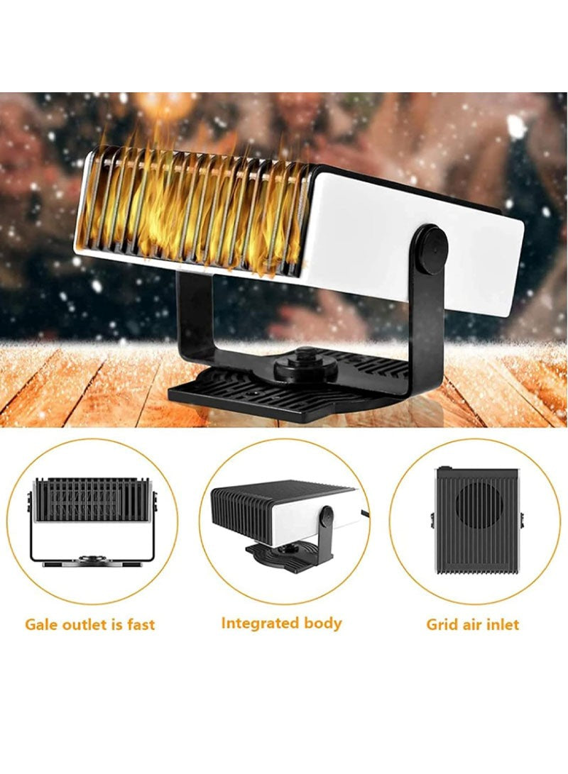 150W 12V 2-In-1 Car Heater & Fan Portable with Large Air Outlet, Low Noise, With 180° Rotation In 4 Directions