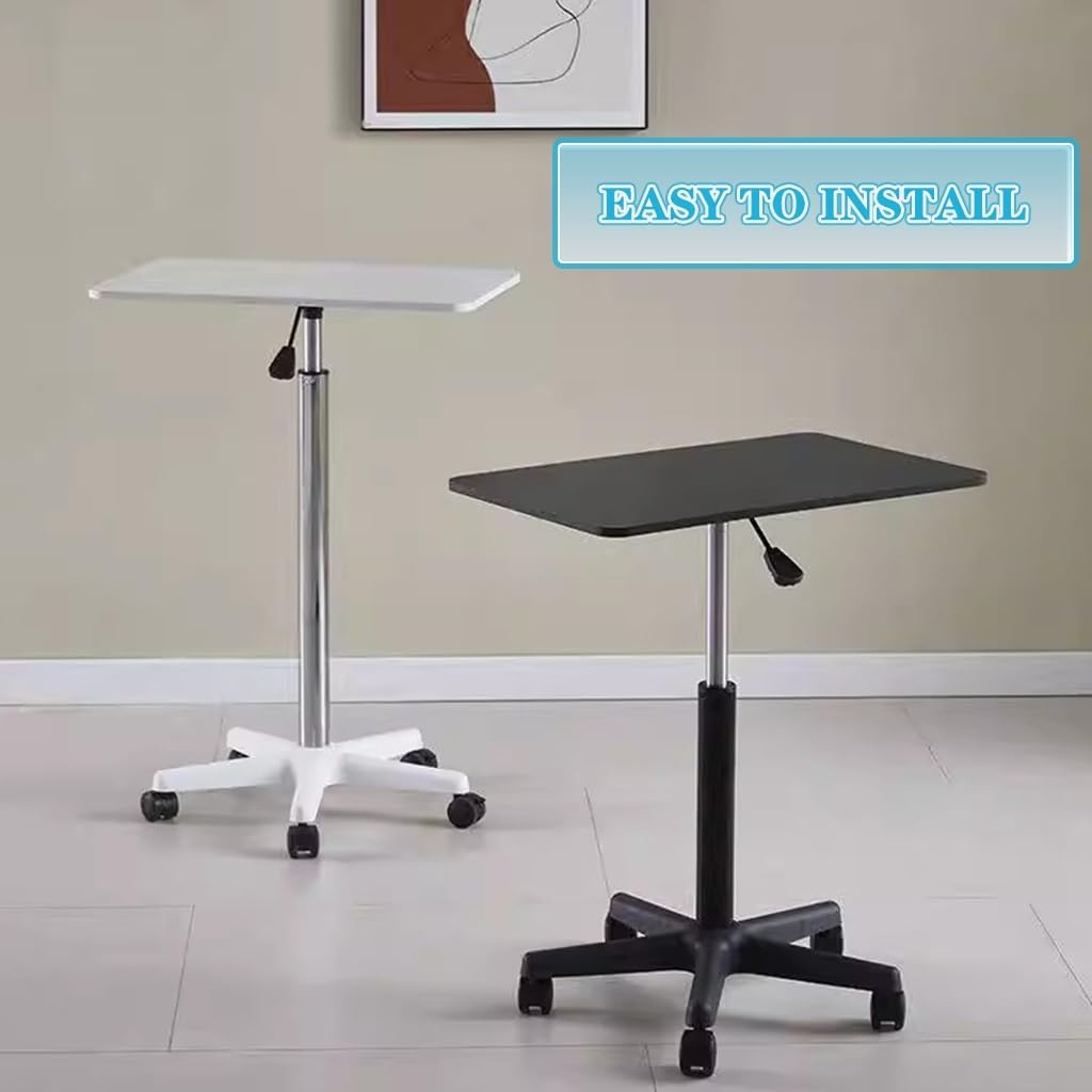 Small Height Adjustable Mobile Office Desk, Portable Laptop Table with Brake Roller AS6