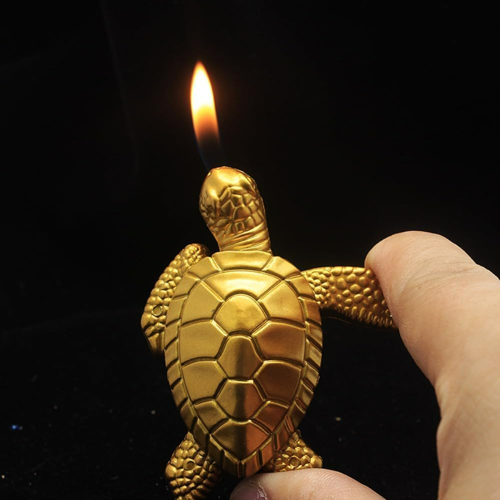 Turtle Lighter, Golden Tortoise Refillable Lighter