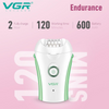 VGR V-705 Compact Professional Cordless Women Epilator for different body areas for gentle hair removal