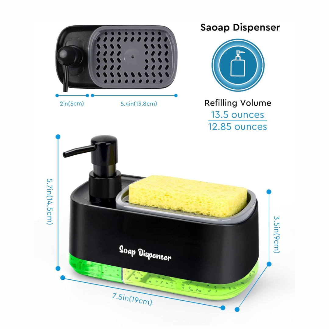 3 in 1 Smart Soap Dispenser - Automatic liquid dispenser for kitchen sink