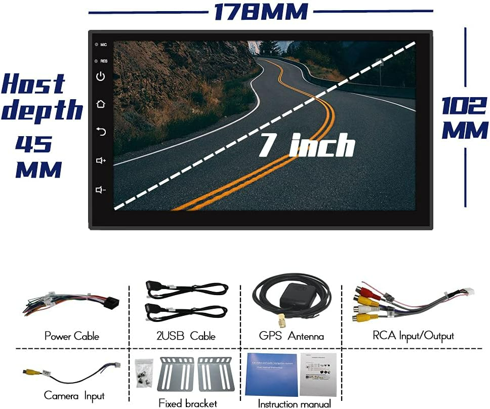 Android Car Stereo 2 Din 7-Inch Monitor