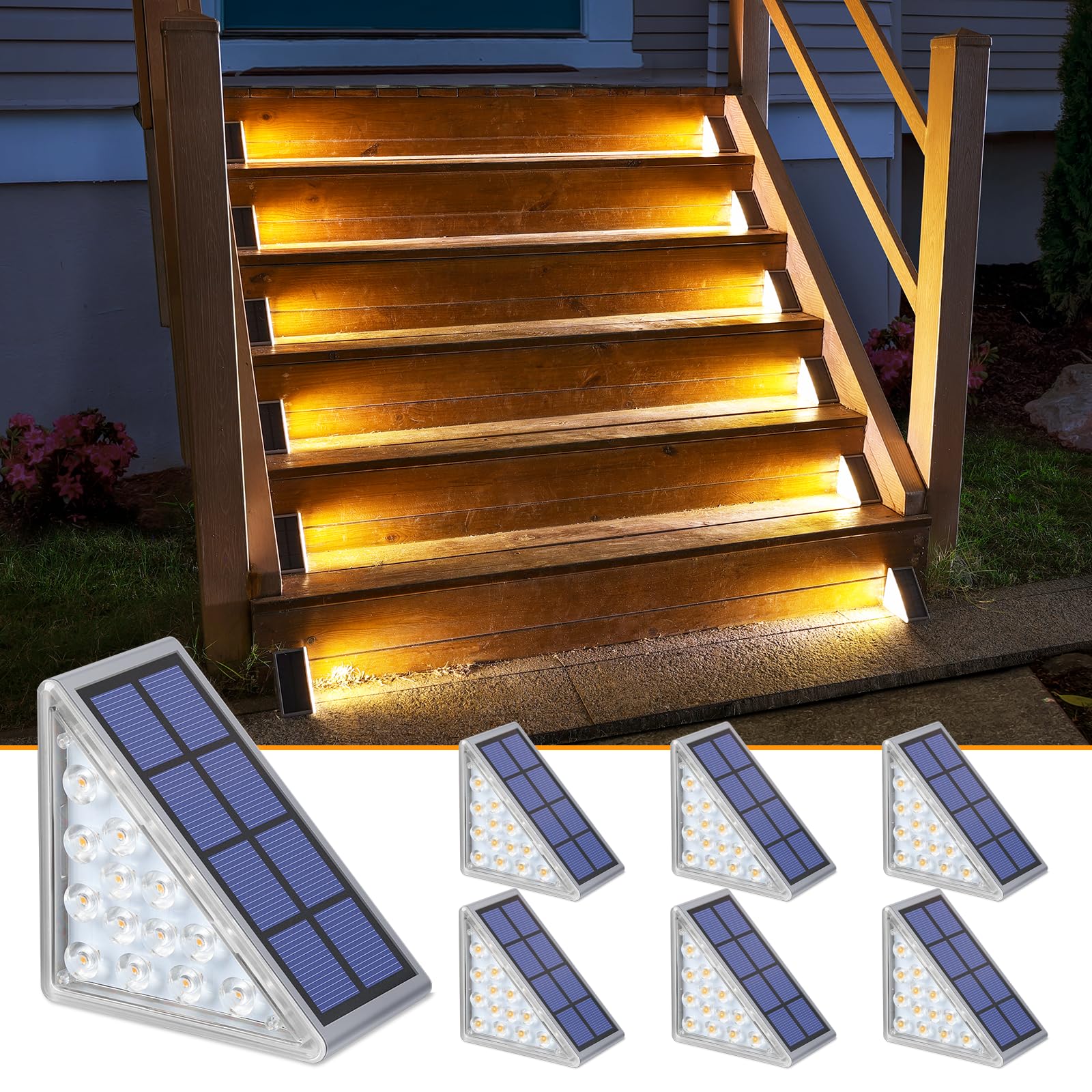 Led Triangle Solar Step Light Outdoor Waterproof IP67 Solar