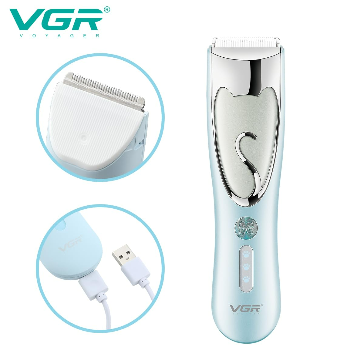 VGR V-203 Cordless Dog Clippers Waterproof