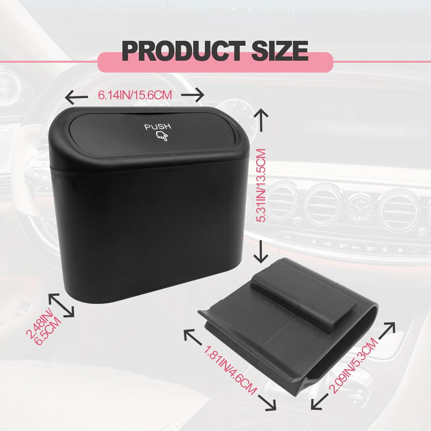 Car Trash Can with Lid Leakproof