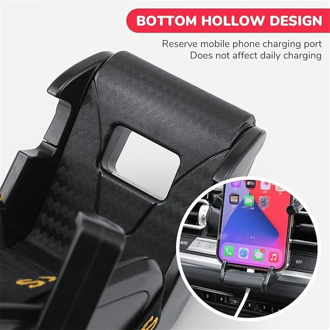 Carbon Fiber Racing Seat Swiveling Phone Car Holder Air Vent