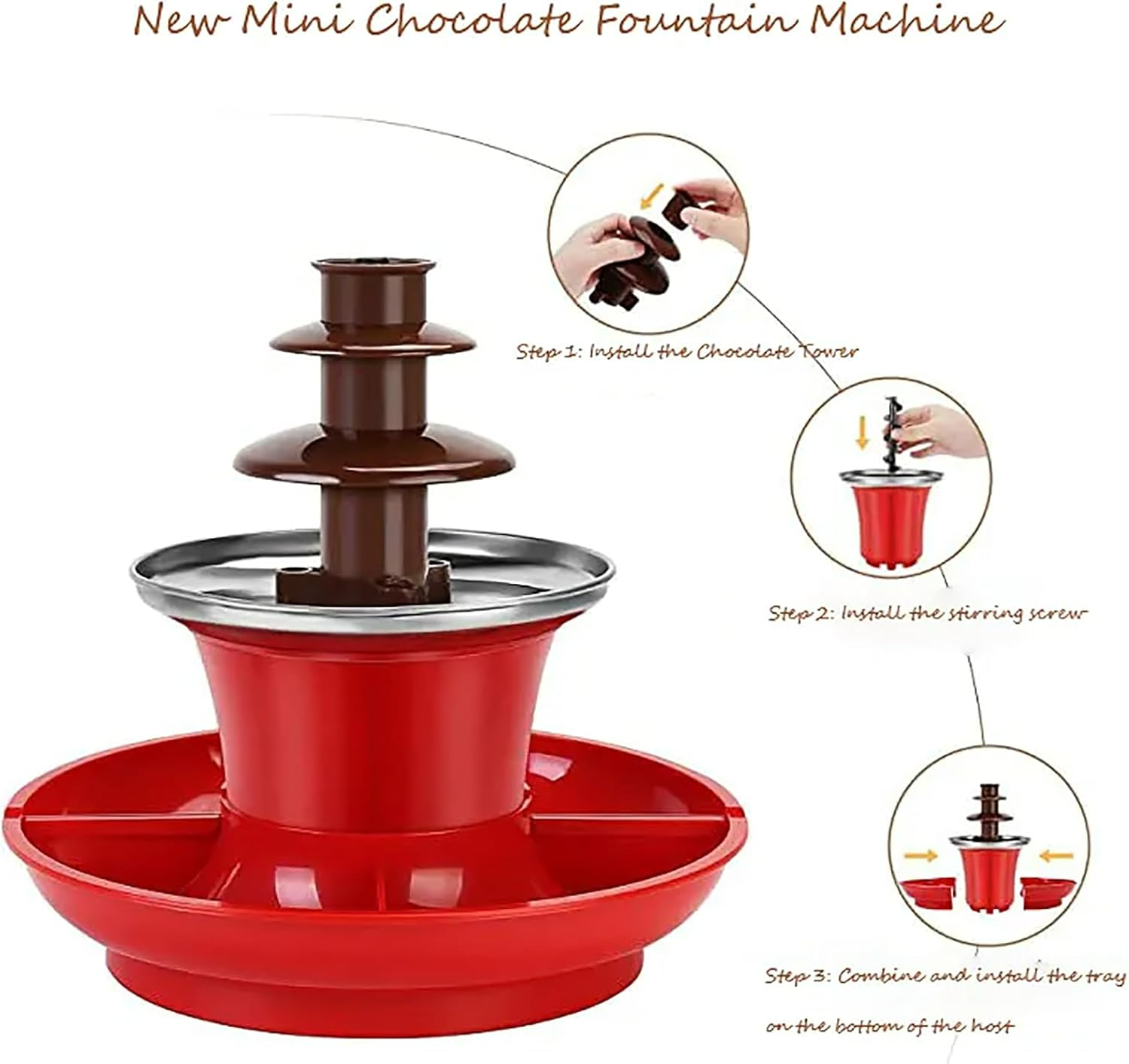 Chocolate Fountain Machine, Mini Fondue Set