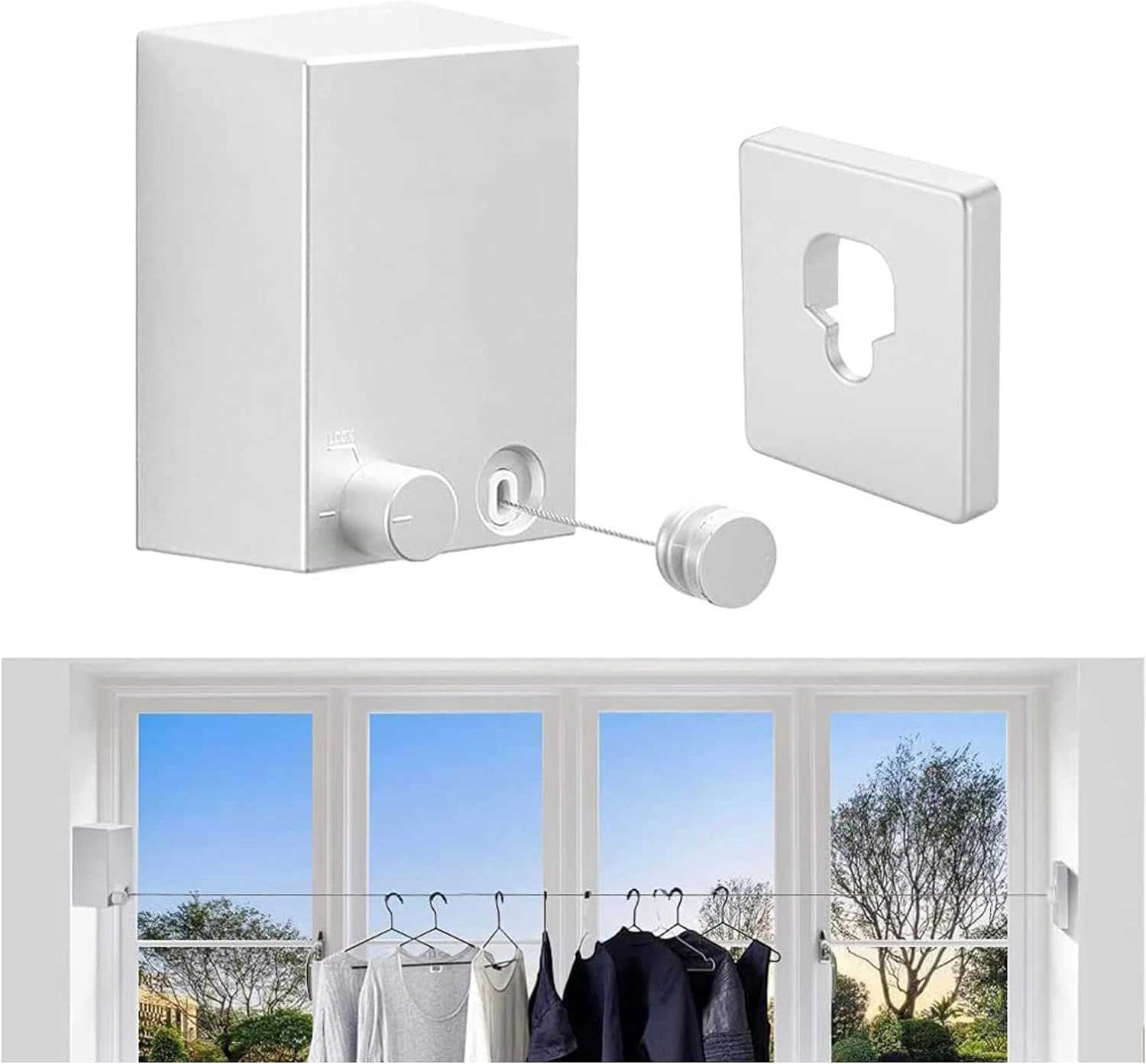 Retractable Clothesline - Clothes Drying Rope Adjustable