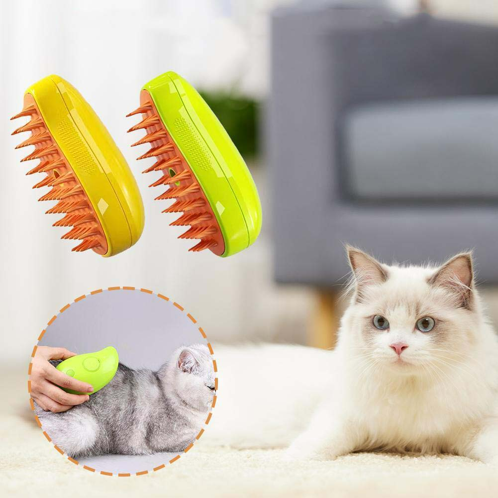 3-in-1 Multifunctional Cat Dog Steam Brush Spray Cleaning Massaging Silicone Pet Hair Comb