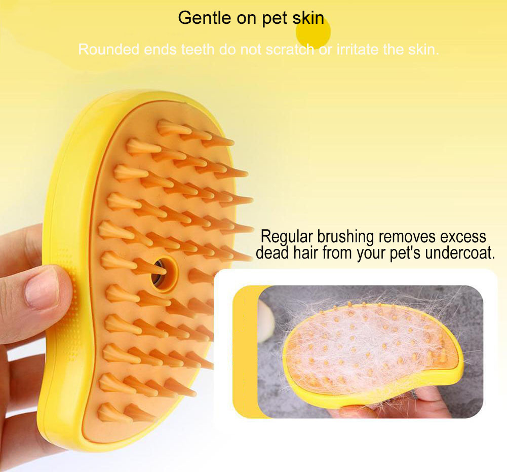 3-in-1 Multifunctional Cat Dog Steam Brush Spray Cleaning Massaging Silicone Pet Hair Comb