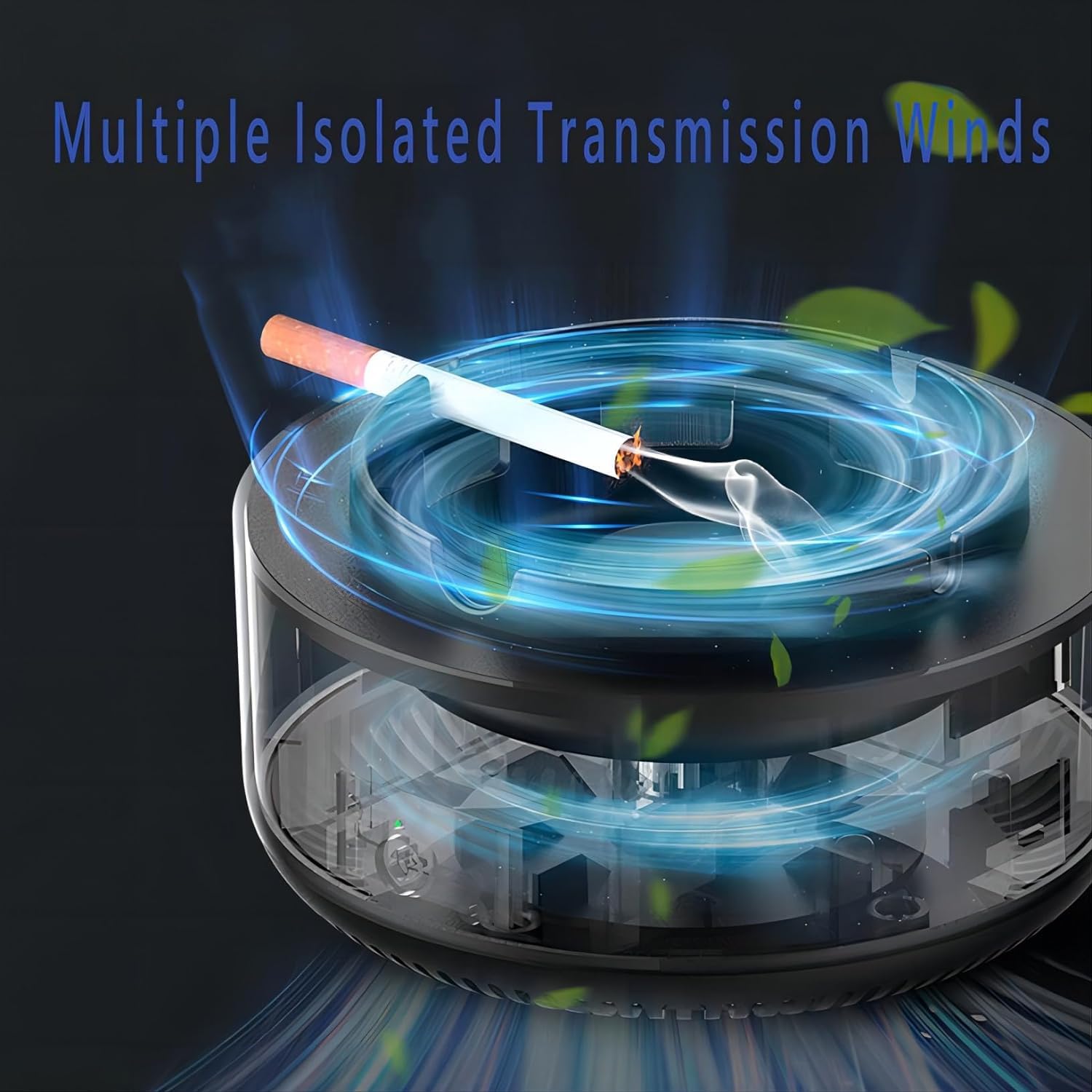 Smokeless Ashtray for Cigarettes Indoor, 2-in-1 With Air Purifier Multifunctional Smokeless Ashtray