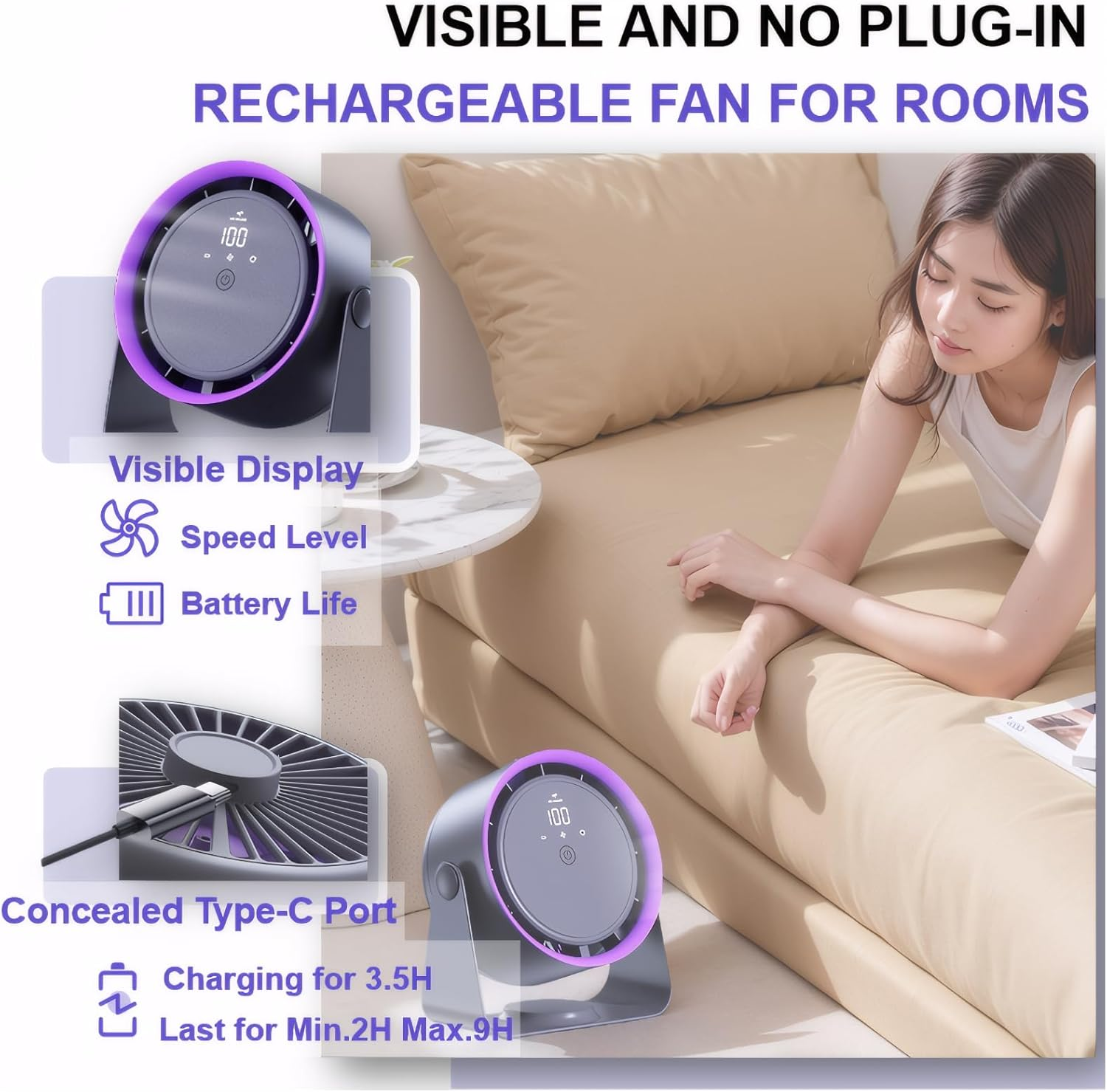 Portable Desktop Circular Fan – Assaf online shop