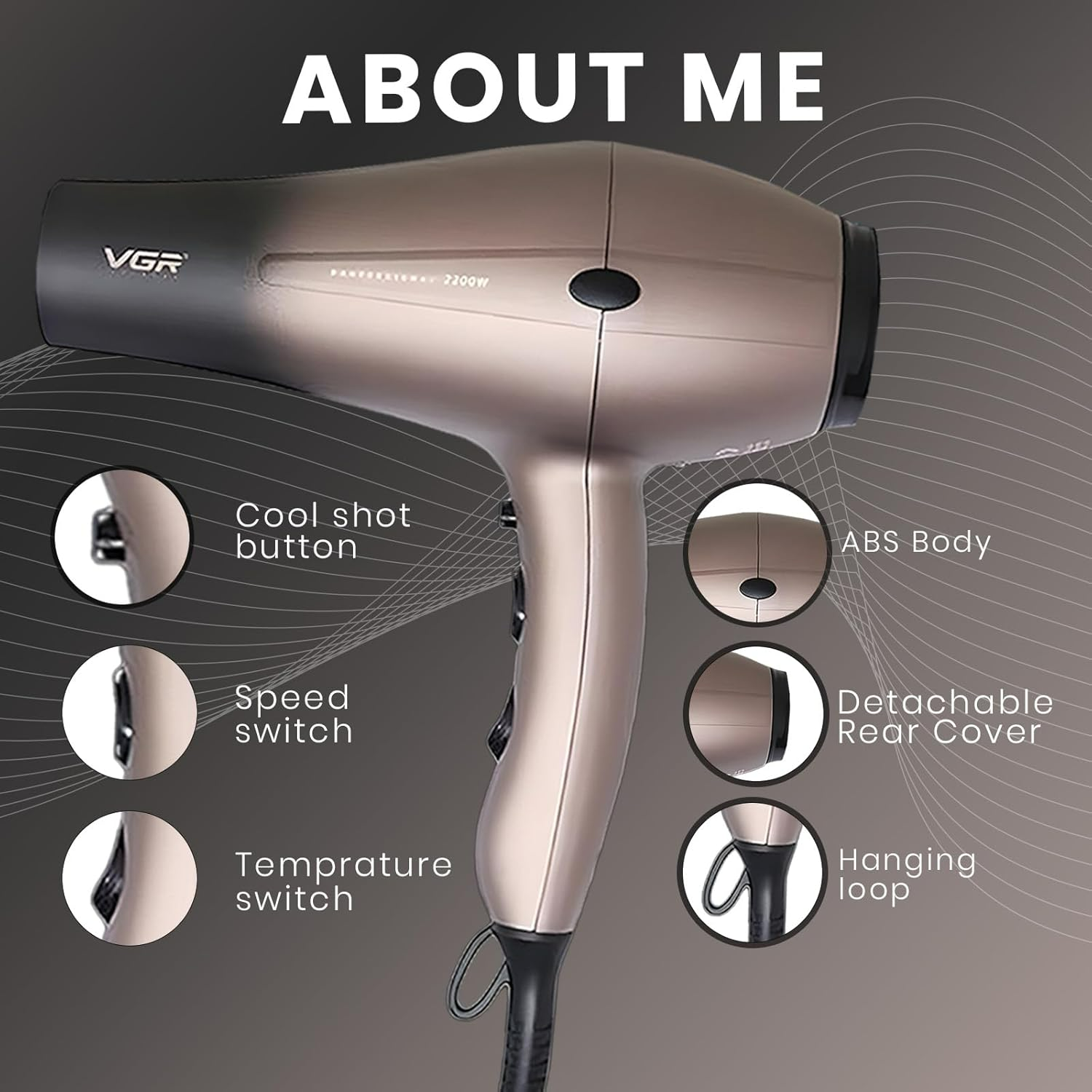 VGR V463 Professional Hair Dryer | 1800-2200W High-Performance