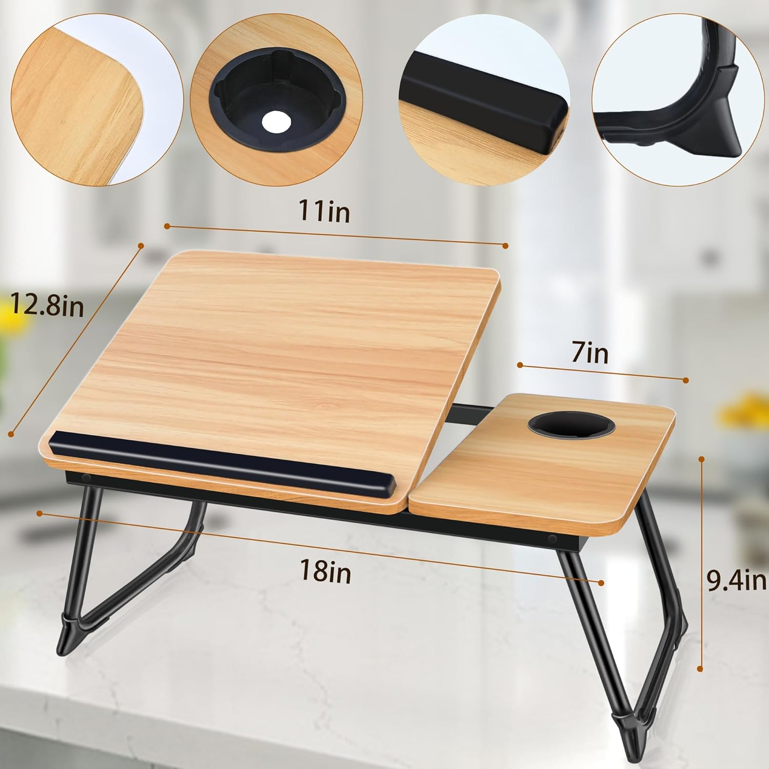 Adjustable Laptop Desk for Bed, Couch & Desk, Multi-Use Laptop Stand with 5 Adjustable Angles