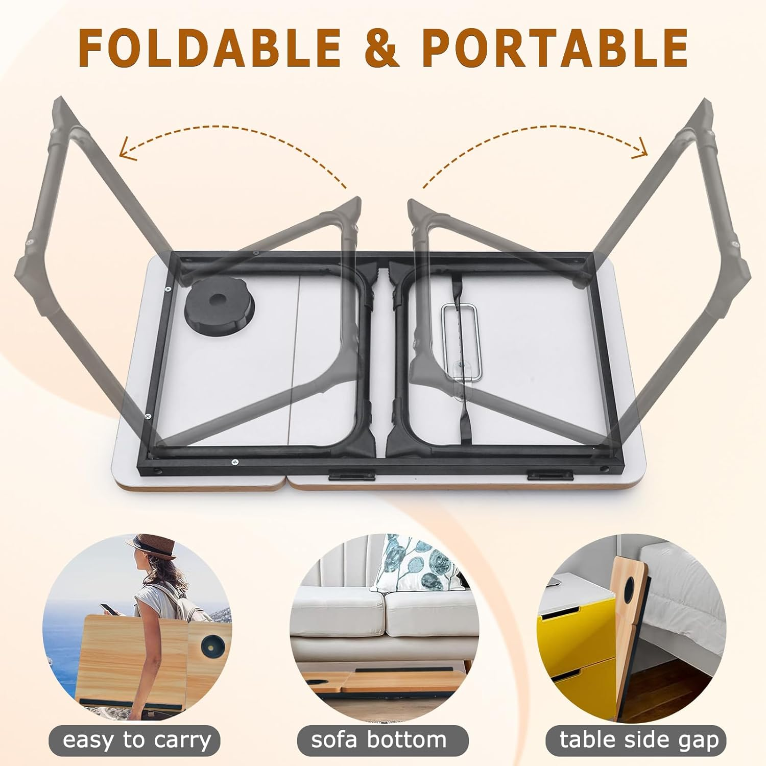 Adjustable Laptop Desk for Bed, Couch & Desk, Multi-Use Laptop Stand with 5 Adjustable Angles