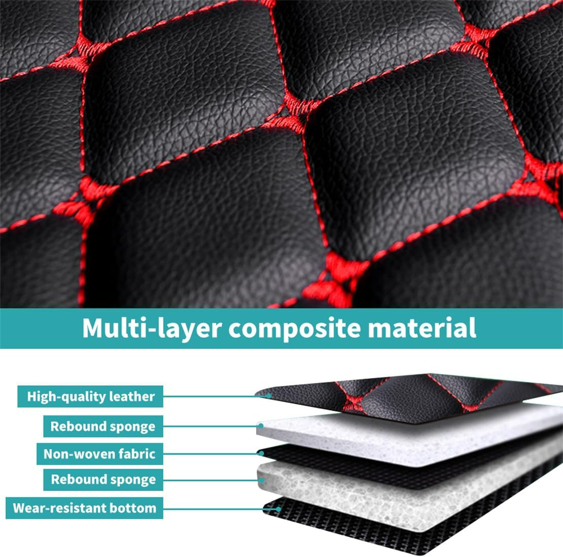 4pcs Leather Car Floor Mats