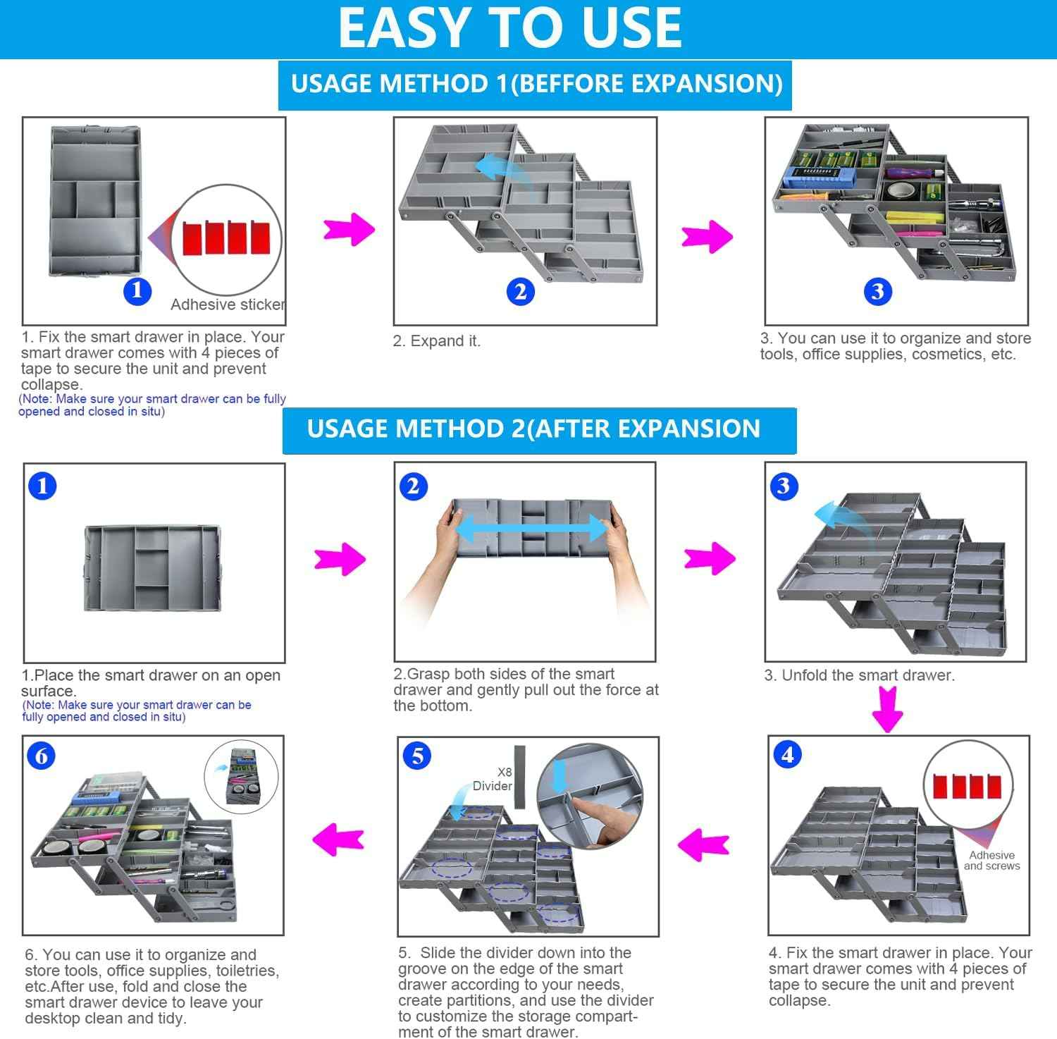 Expandable Multi Layer Storage Tray