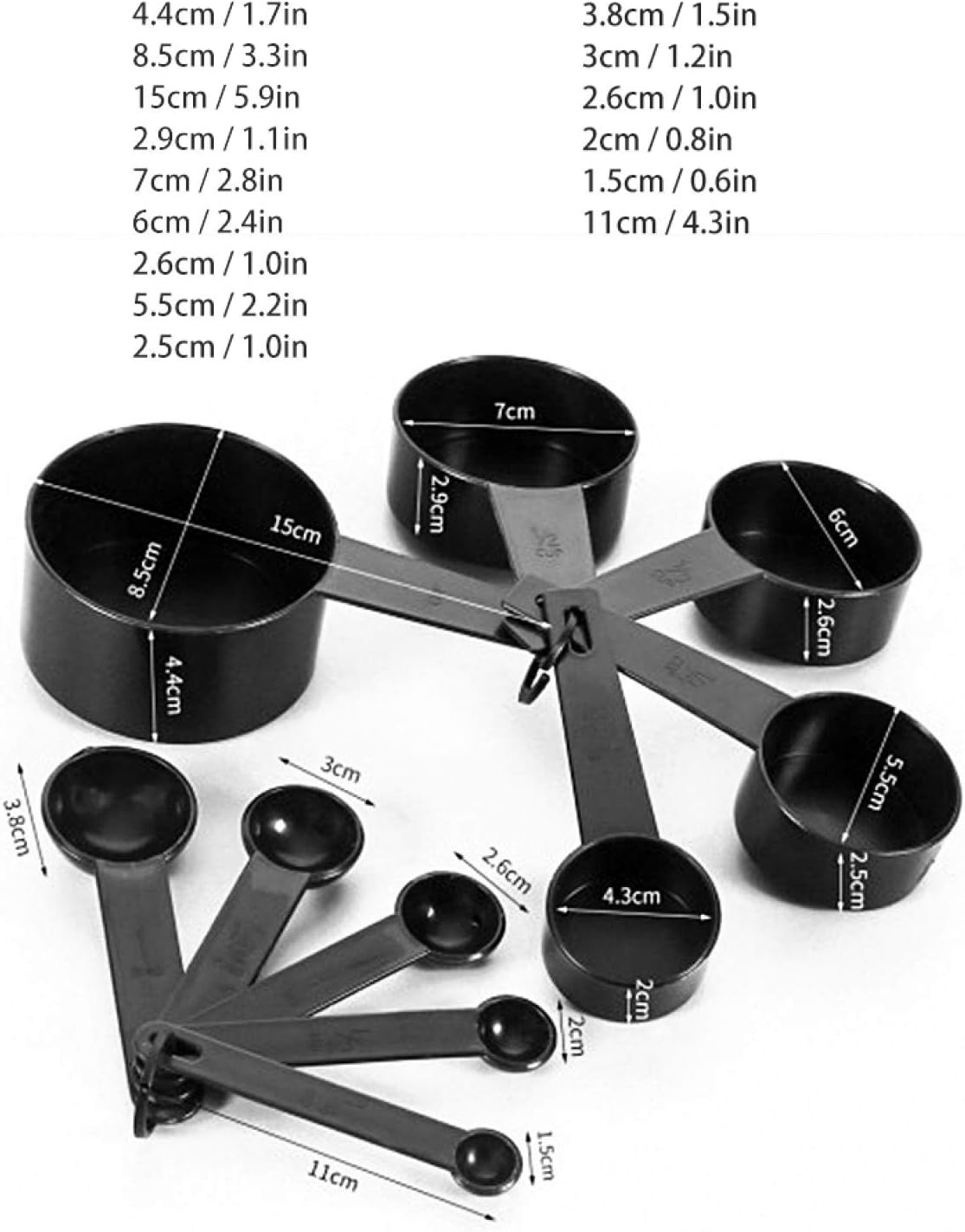 Measuring Cups, Measuring Spoons Set Durable for Home for Kitchens for Dessert Shops for Bakeries