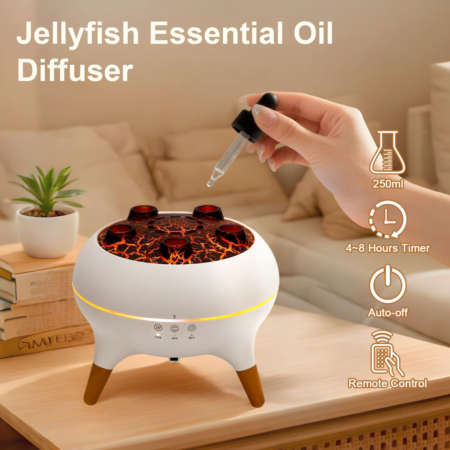 Jellyfish essential oil diffuser with Remote Control