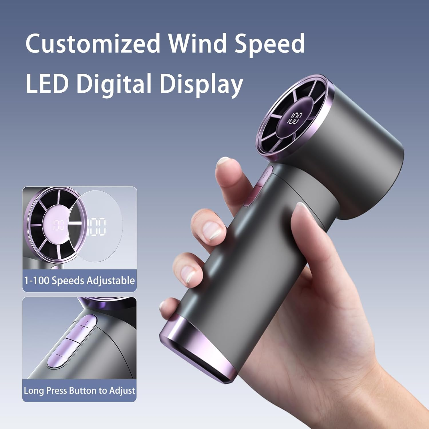 Portable Handheld Fan, Turbo Mini Fan with LED Display – Assaf online shop