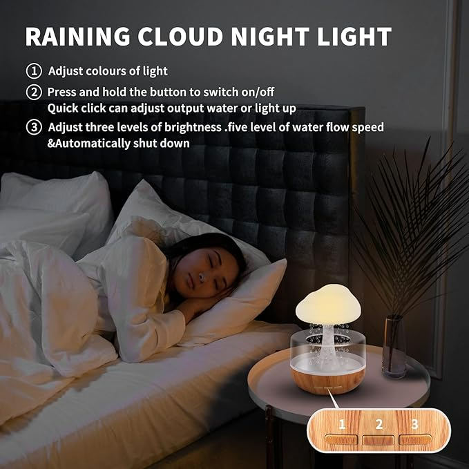 Rgb Raining Humidifier Rain Cloud