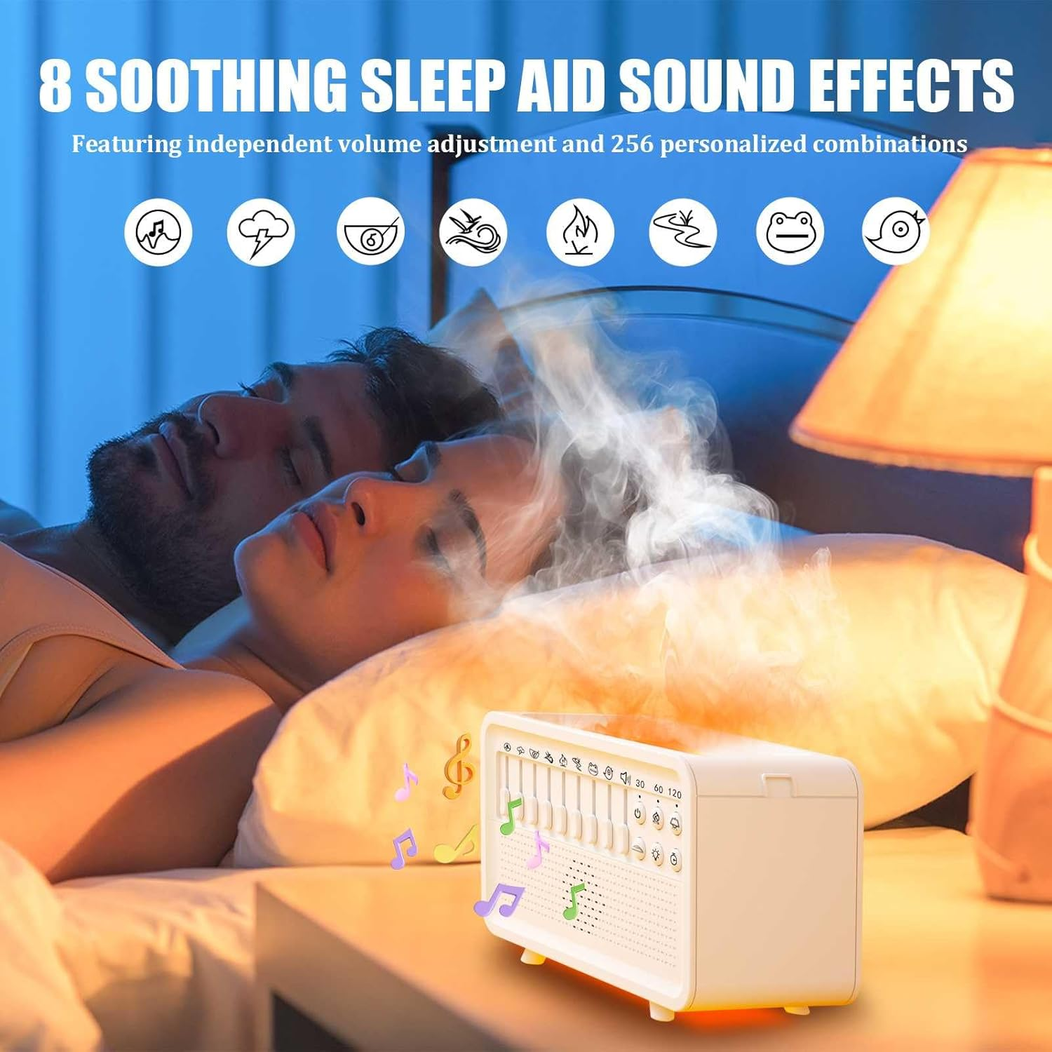 4 in 1 White Noise Sound Machine  Humidifier Diffuser