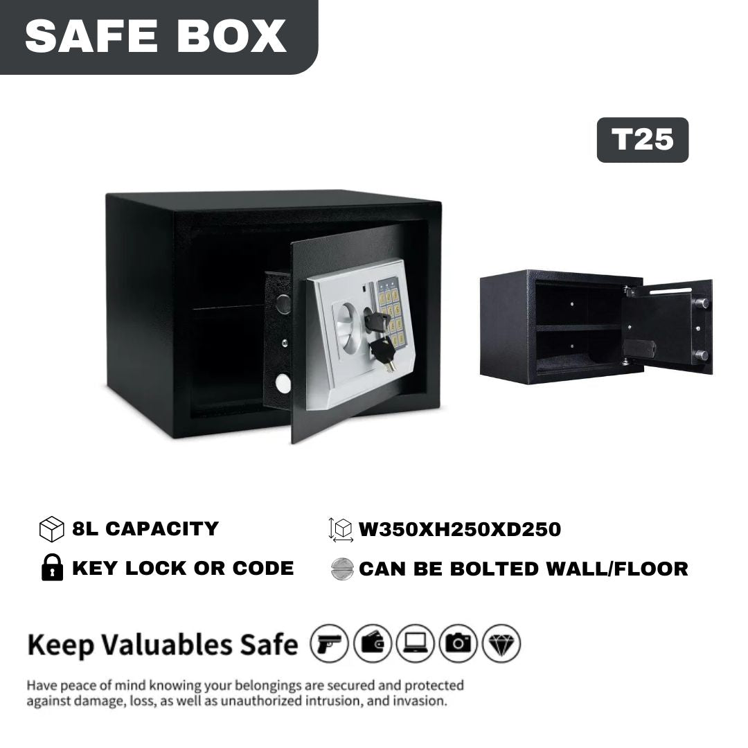 Solid Steel Electronic Digital Safe Box With Double Locking Steel Bolts