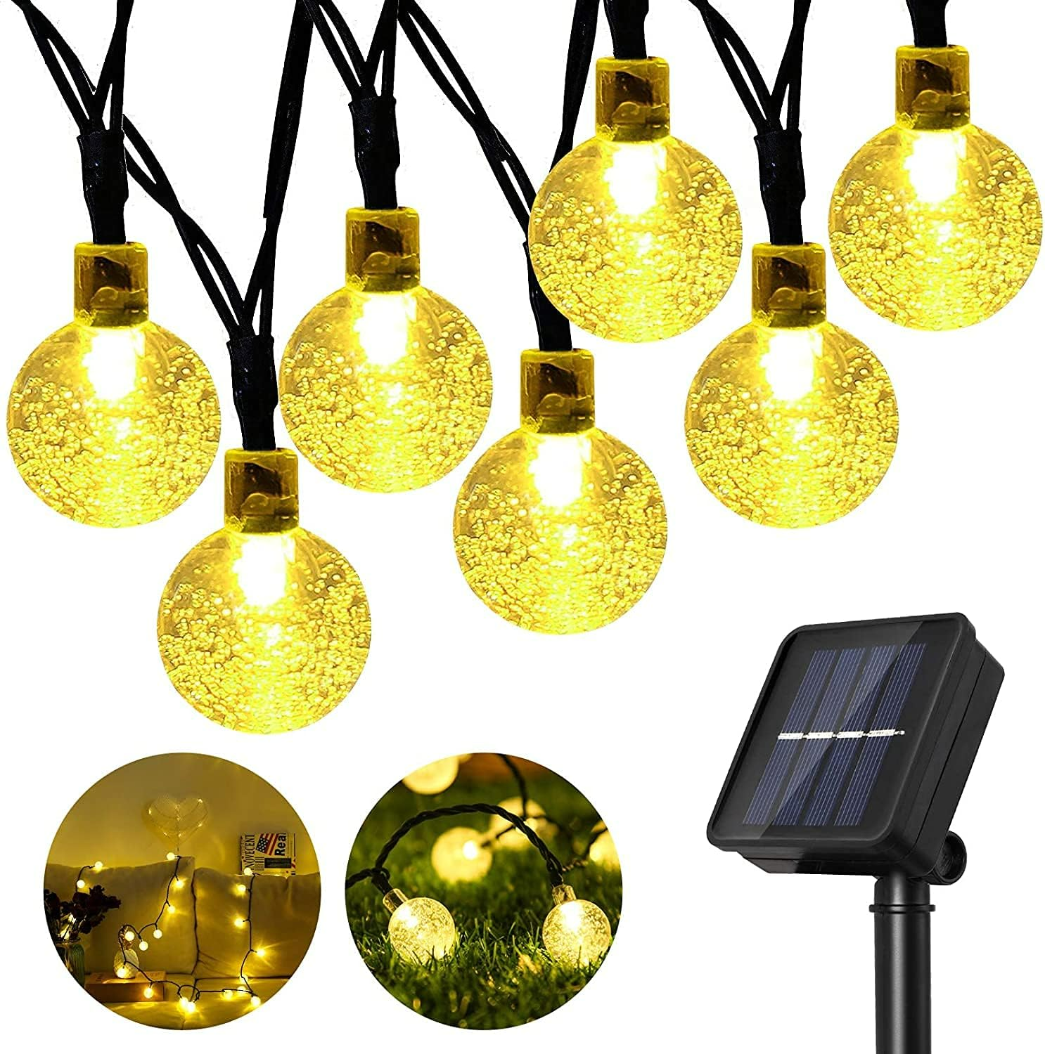 Solar String Lights, 1 Pack Outdoor String Light 50 LED 5 Meter Waterproof Solar Powered Christmas