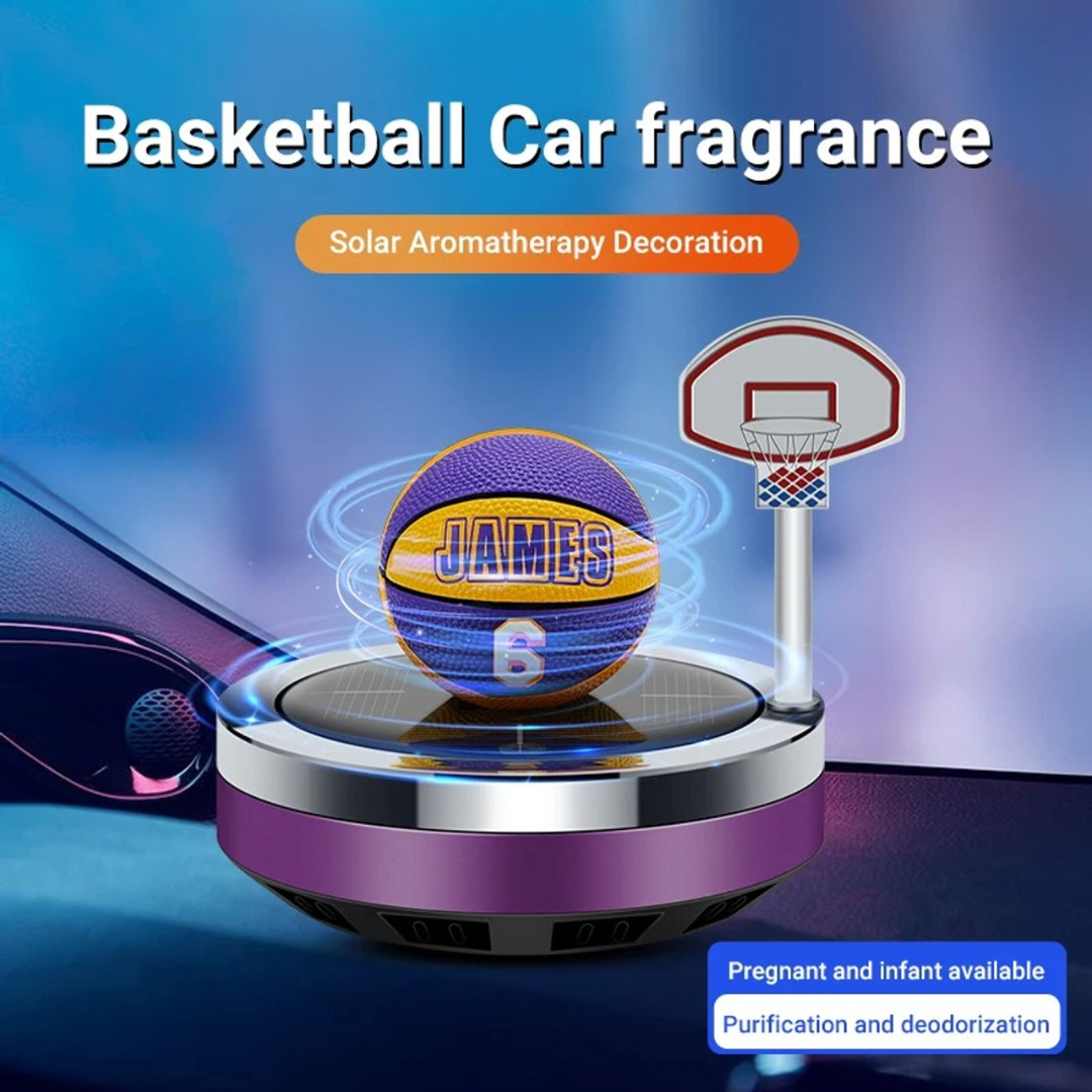 Car Air Fresher Aromatherapy Basketball Solar Turning Ball