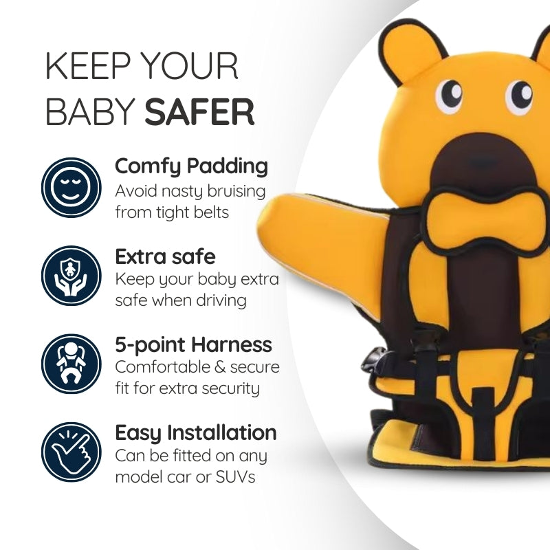 Child Baby Car Protection Cushion Seat Bear