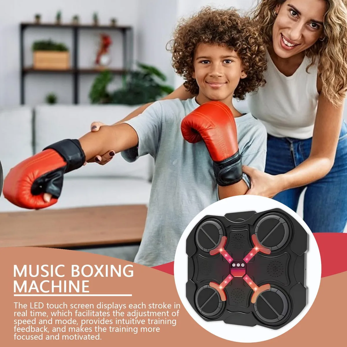 4 Target Music Boxing Machine Led Touch Screen Wireless Boxing Target