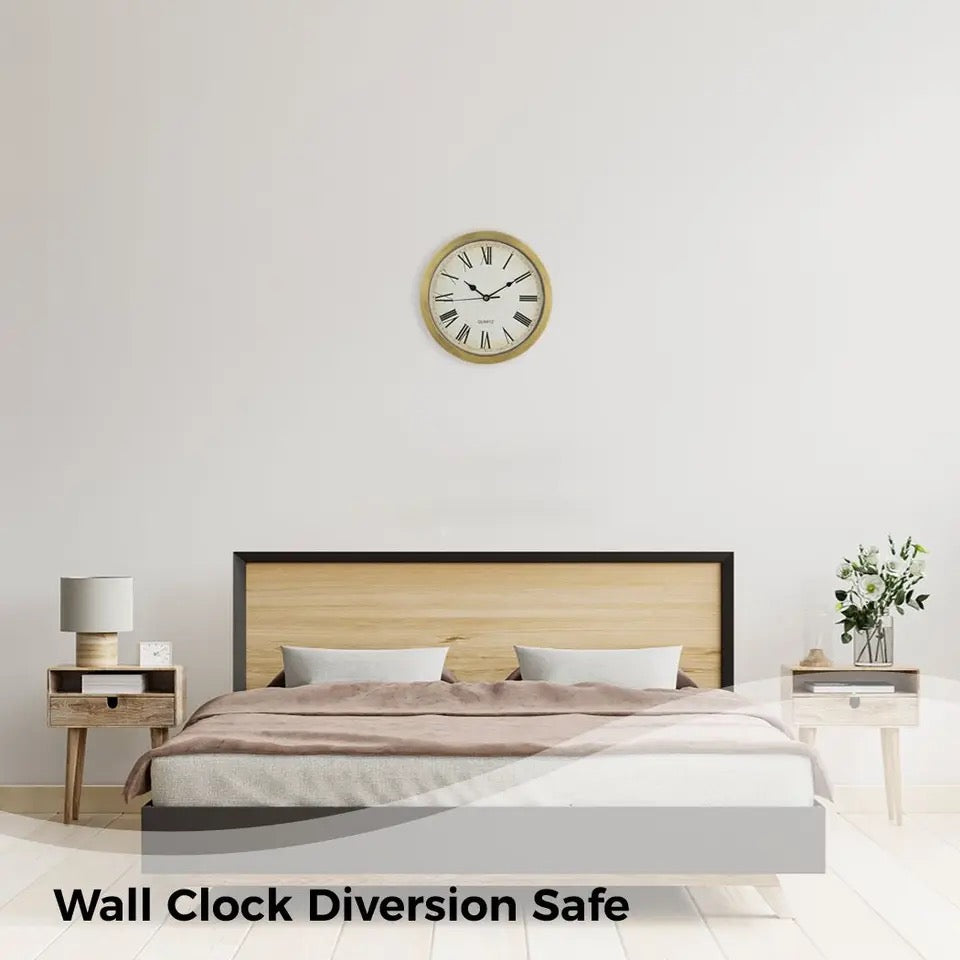 Hidden Clock Safe Gold Or Silver Color Retro Round Wall clock