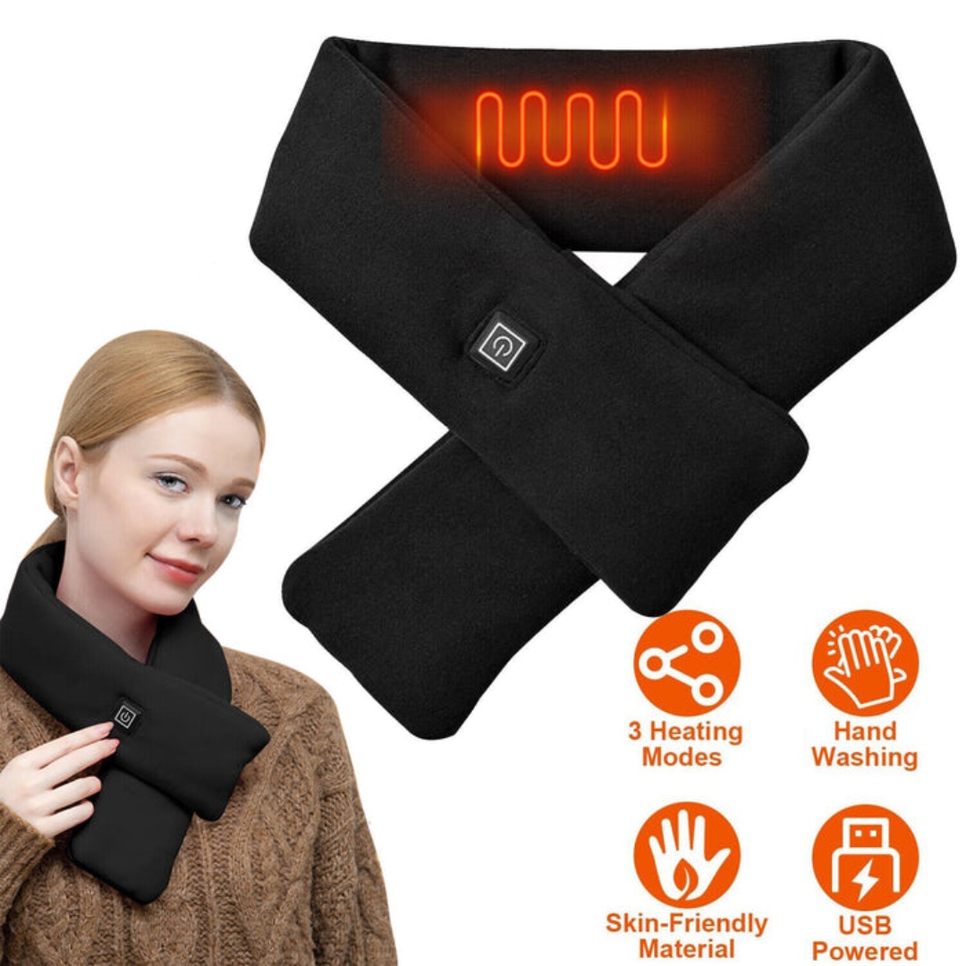 Electric Heated Scarf - Pro Electric Heated Scarf with 3 Heating Levels USB Rechargeable Heating Scarf