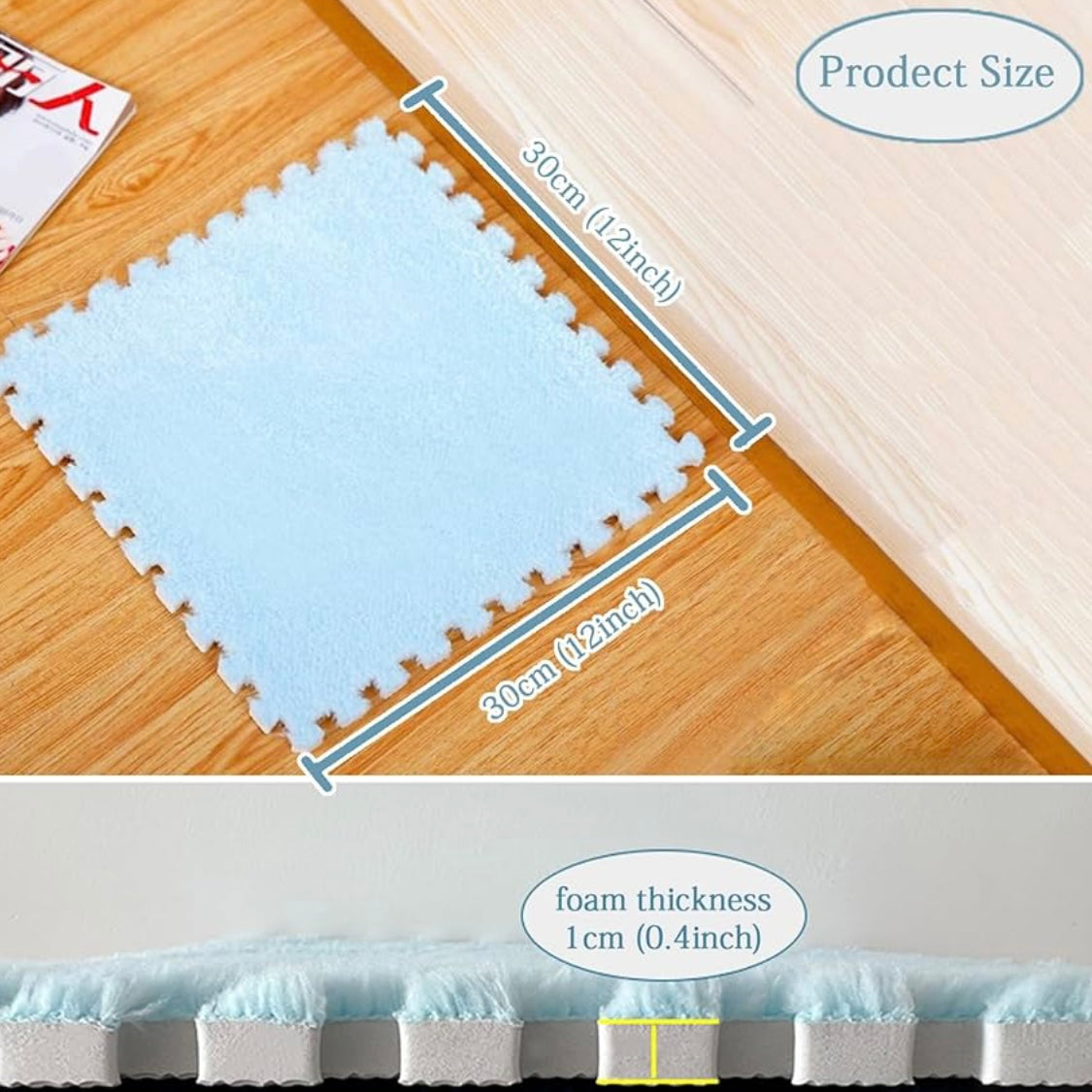 Foam Puzzle Square Floor Mat Plush