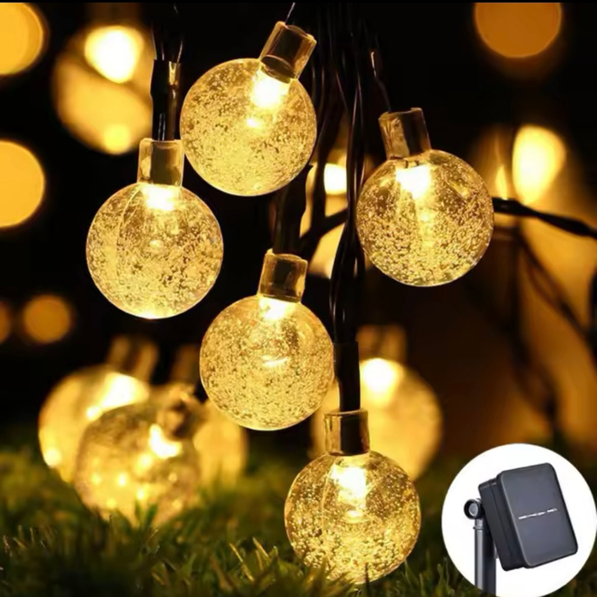 Solar String Lights, 1 Pack Outdoor String Light 50 LED 5 Meter Waterproof Solar Powered Christmas