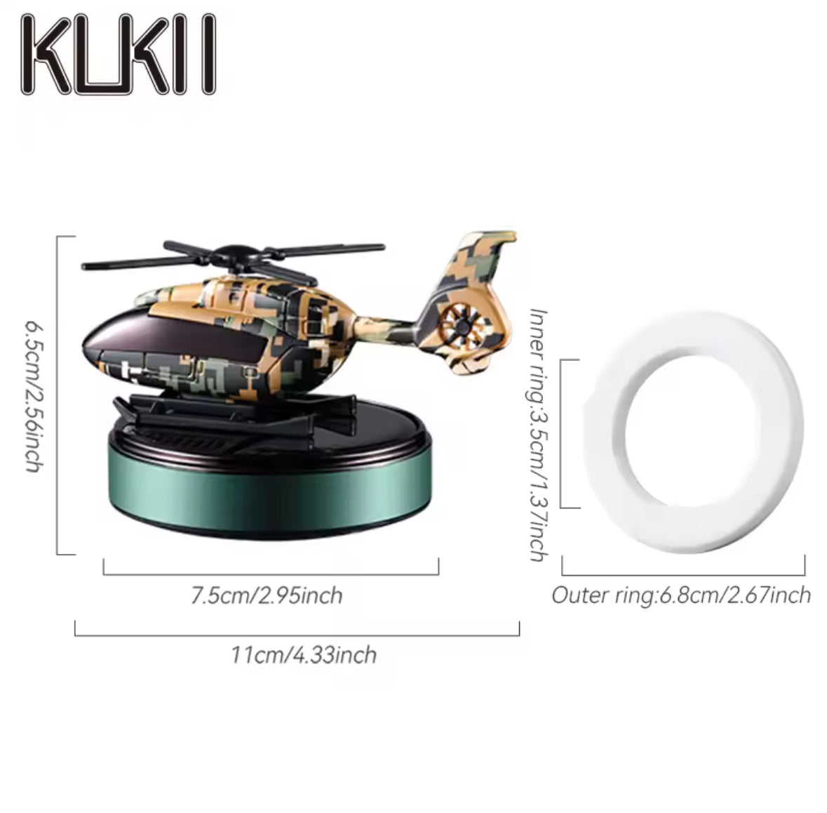 Solar Powered Helicopter Car Air Freshener  Rotating Aromatherapy Diffuser for Car, Home & Office