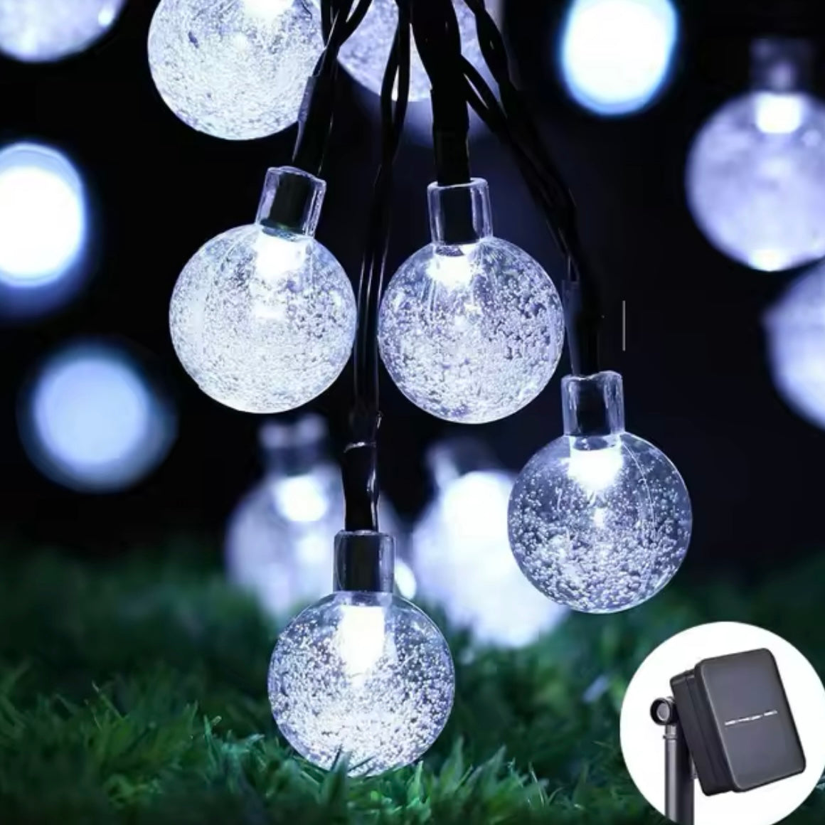 Solar String Lights, 1 Pack Outdoor String Light 50 LED 5 Meter Waterproof Solar Powered Christmas