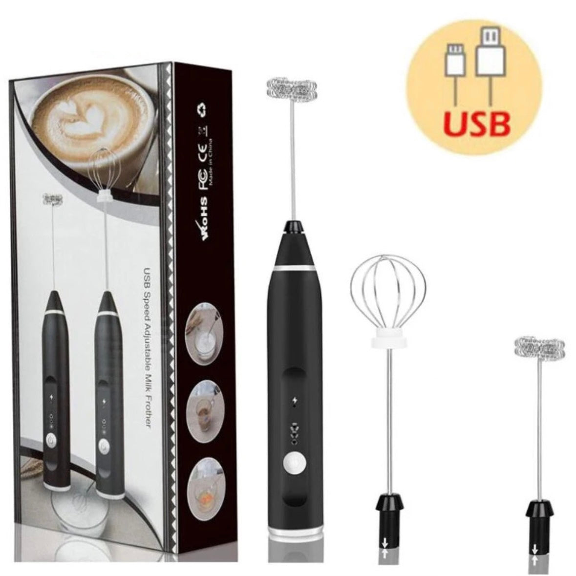 Portable Electric Milk Frothers Rechargeable for Coffee Cream mixer