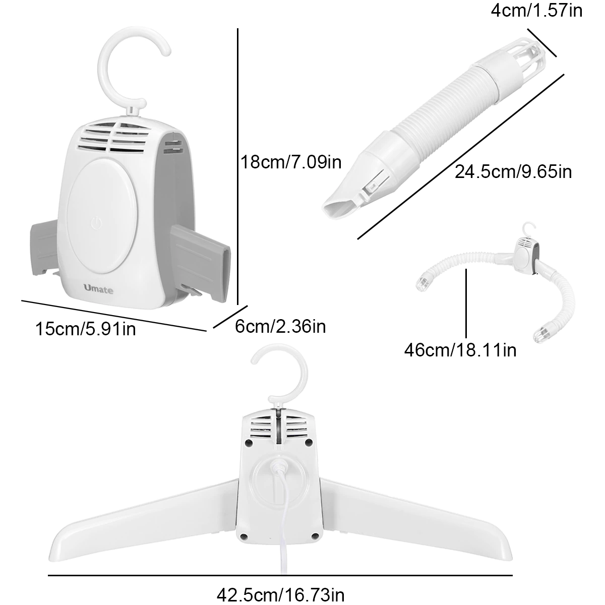 Umate Portable Clothes/Shoes Dryer