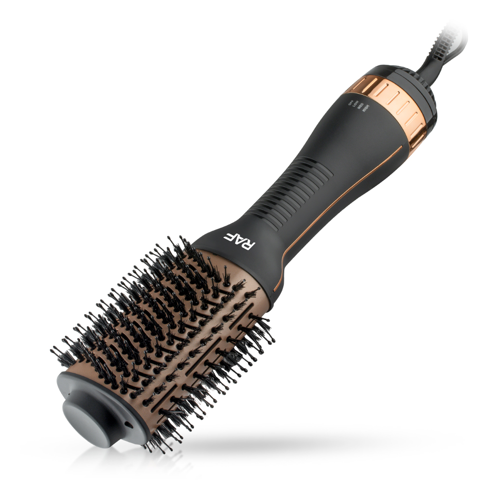 RAF 1000W Ionic Hot Air Brush – One-Step Hair Dryer & Volumizer, Titanium Blow Dryer Brush R420