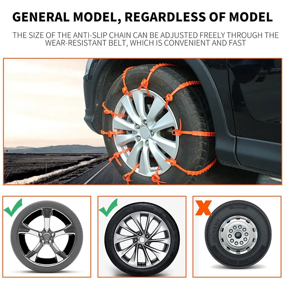 10 Pieces Car Tire Anti-Slip  For Snow Ice Mud