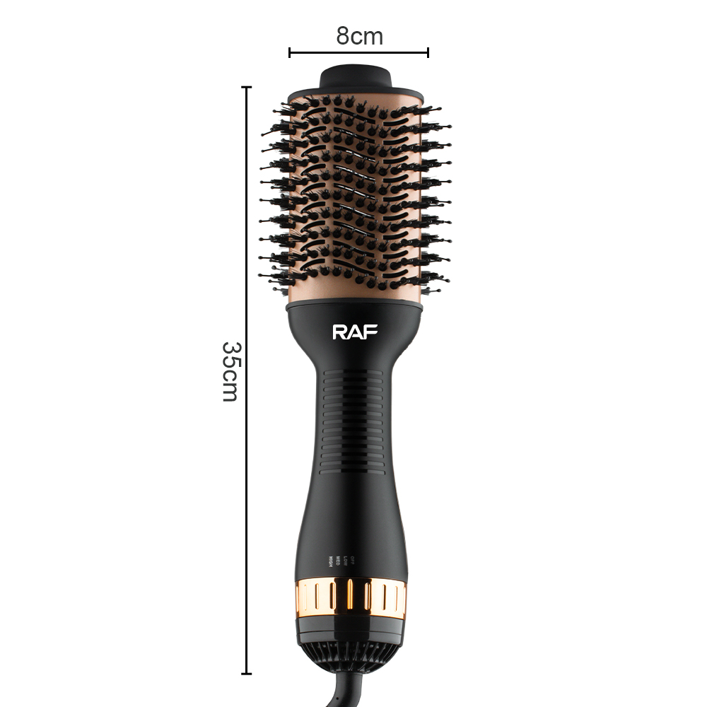 RAF 1000W Ionic Hot Air Brush – One-Step Hair Dryer & Volumizer, Titanium Blow Dryer Brush R420