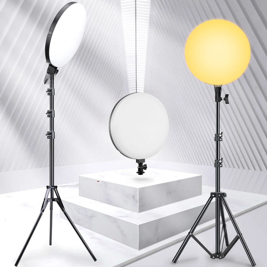 LED Lamp  Round Panel Lights for Photography, Home, and Office Lighting with Remote Control